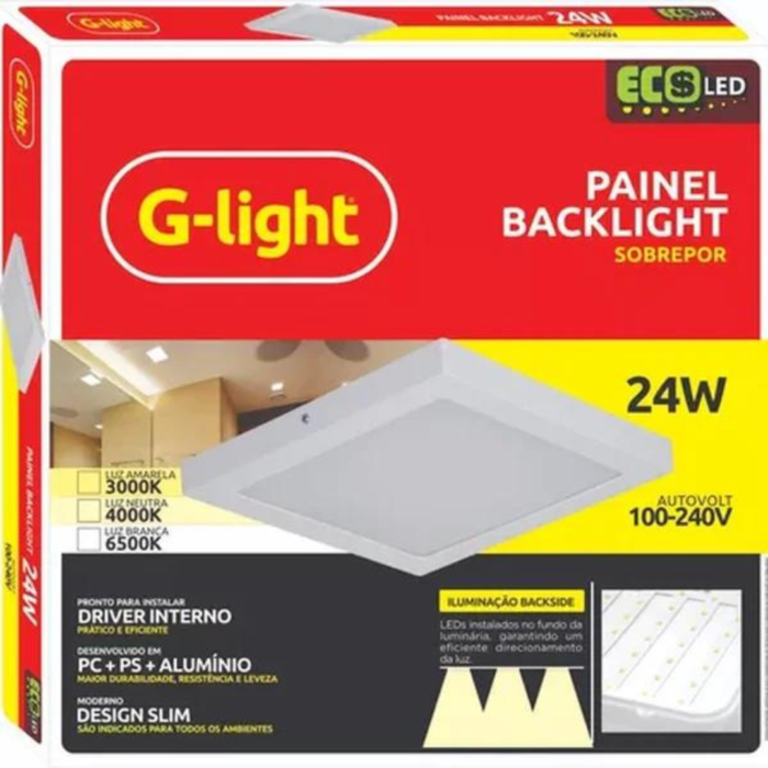 Painel de Led Sobrepor - 24 whats- G-light